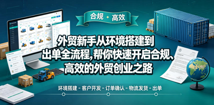 外贸新手从环境搭建到出单全流程，帮你快速开启合规、高效的外贸创业之路-来聚吧