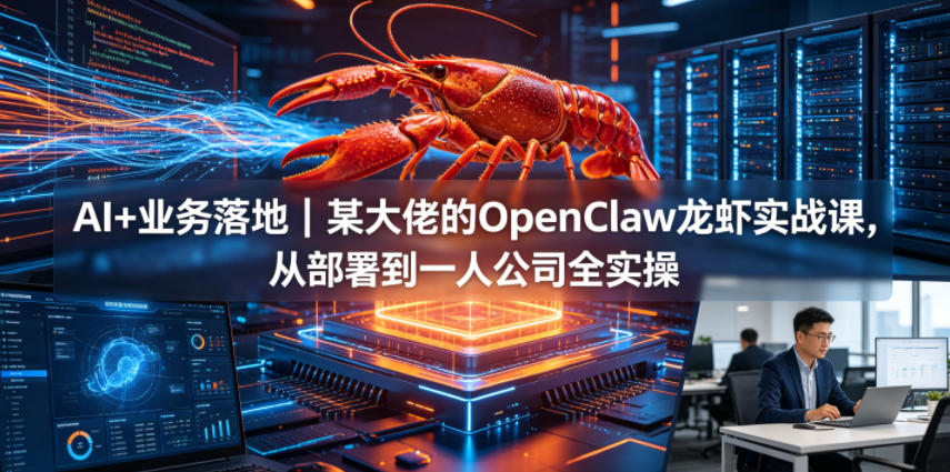 AI+业务落地|某大佬的OpenClaw小龙虾实战课,从部署到一人公司全实操-来聚吧