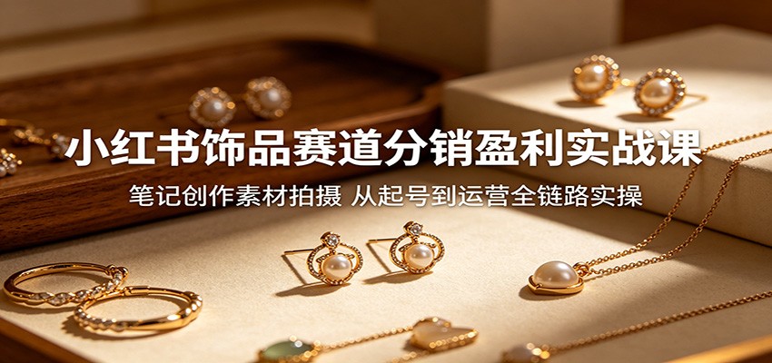 小红书饰品赛道分销盈利实战课:笔记创作素材拍摄,从起号到运营全链路实操-来聚吧