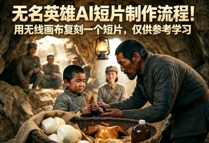 无名英雄AI短片制作流程！用无线画布复刻一个短片，仅供参考学习-来聚吧