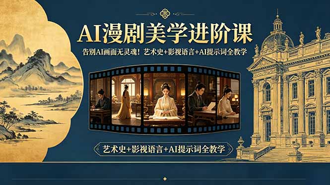 告别AI画面无灵魂!AI漫剧美学进阶课,艺术史+影视语言+AI提示词全教学-来聚吧