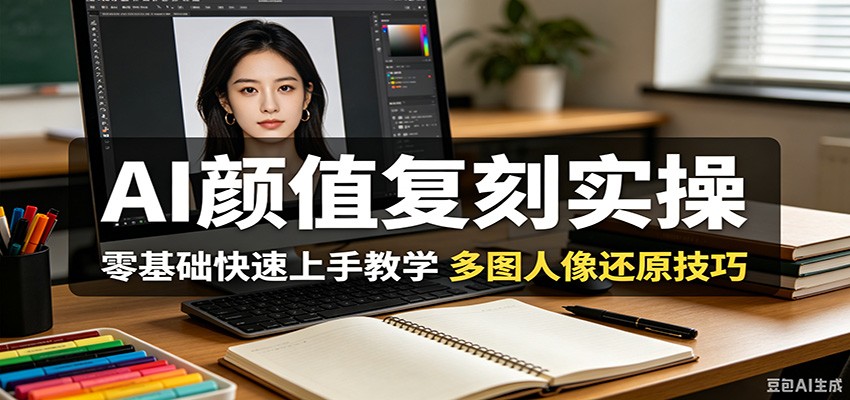 AI颜值复刻实操，零基础快速上手教学，多图人像还原技巧-来聚吧
