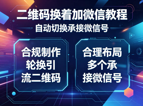 二维码换着加微信教程,自动切换承接微信号,合规制作轮换引流二维码,合理布局多个承接微信号-来聚吧