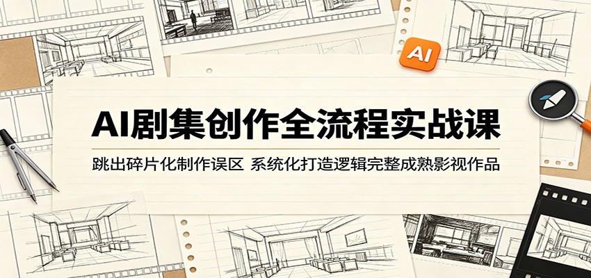 AI剧集创作全流程实战课:跳出碎片化制作误区,系统化打造逻辑完整成熟影视作品-来聚吧