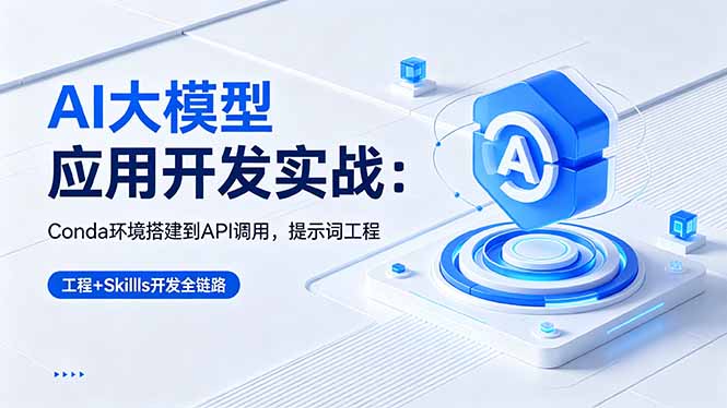 AI 大模型应用开发实战:Conda环境搭建到API调用,提示词工程+Skills开发全链路-来聚吧