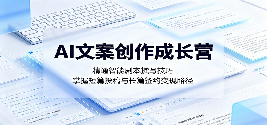 AI文案创作成长营:精通智能剧本撰写技巧,掌握短篇投稿与长篇签约变现路径-来聚吧