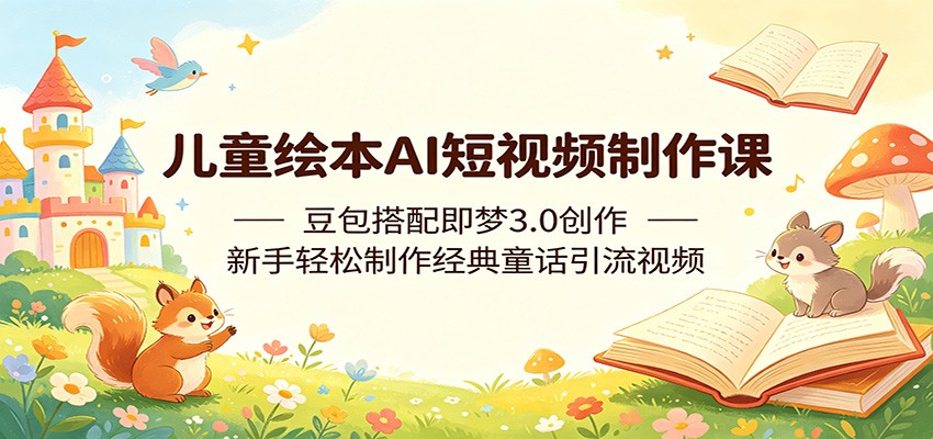 儿童绘本AI短视频制作课:豆包搭配即梦3.0创作,新手轻松制作经典童话引流视频-来聚吧