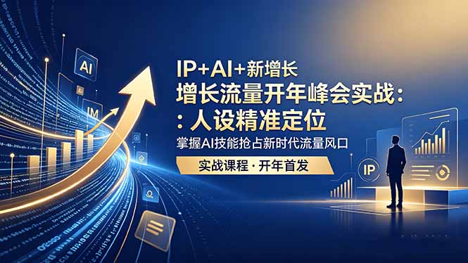 IP+AI+新增长 流量开年 峰会实战:人设精准定位 掌握AI技能抢占新时代流量风口-来聚吧