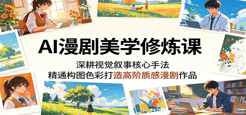 AI漫剧美学修炼课:深耕视觉叙事核心手法,精通构图色彩打造高阶质感漫剧作品-来聚吧