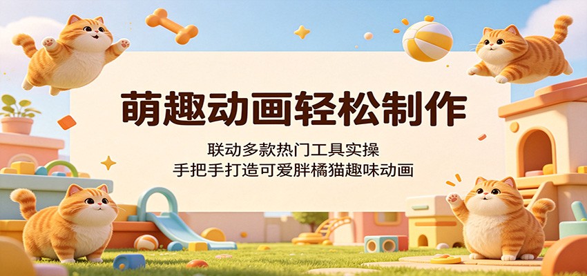 萌趣动画轻松制作,联动多款热门工具实操,手把手打造可爱胖橘猫趣味动画-来聚吧