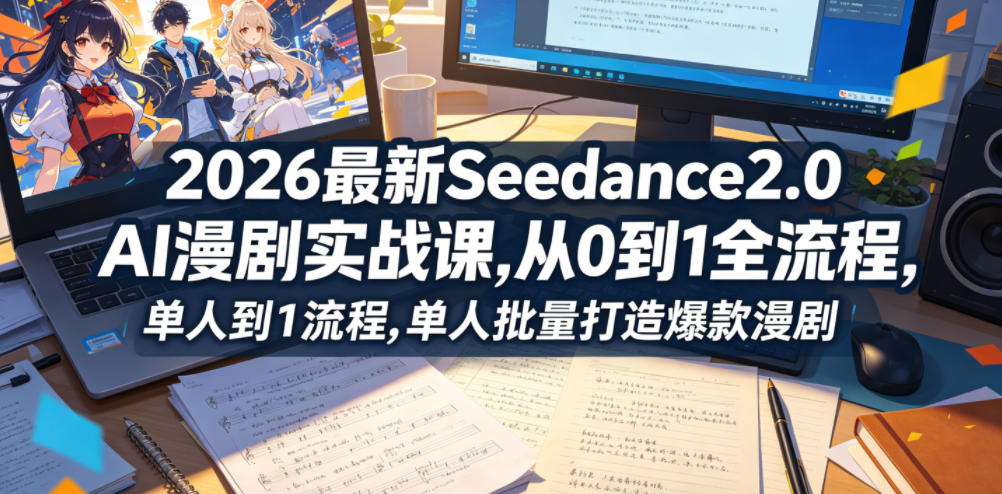 2026最新Seedance2.0 AI漫剧实战课,,从0到1全流程,单人批量打造爆款漫剧-来聚吧