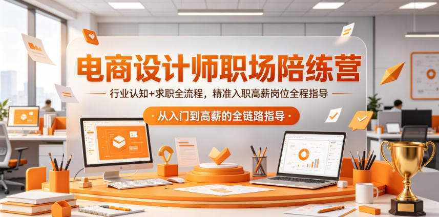 电商设计师职场陪练营,行业认知+求职全流程,精准入职高薪岗位全程指导-来聚吧