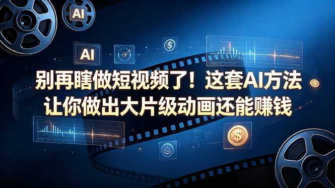 别再瞎做短视频了!这套 AI 方法让你做出大片级动画还能赚钱【原创双语字幕】-来聚吧