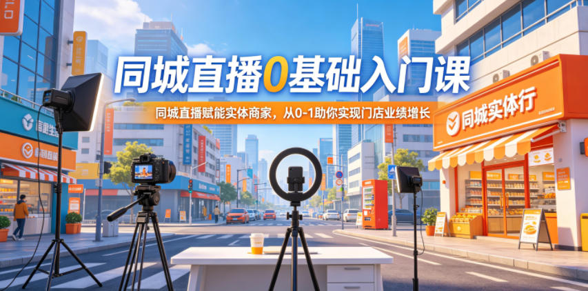 同城直播0基础入门课，同城直播赋能实体商家，从0-1助你实现门店业绩增长-来聚吧