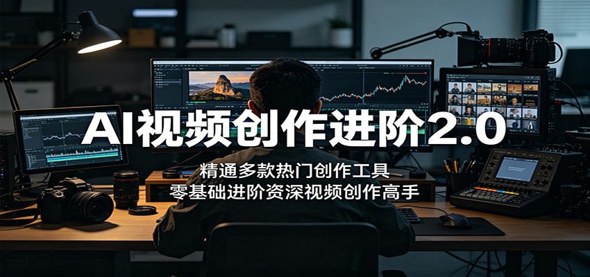 AI视频创作进阶2.0:精通多款热门创作工具,零基础进阶资深视频创作高手-来聚吧