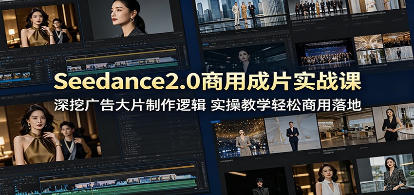 Seedance2.0商用成片实战课:深挖广告大片制作逻辑,实操教学轻松商用落地-来聚吧
