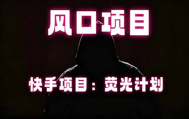快手风口项目,荧光计划托管,长期稳定,适合批量做-来聚吧