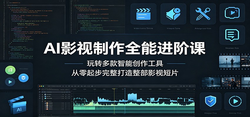AI影视制作全能进阶课:玩转多款智能创作工具,从零起步完整打造整部影视短片-来聚吧