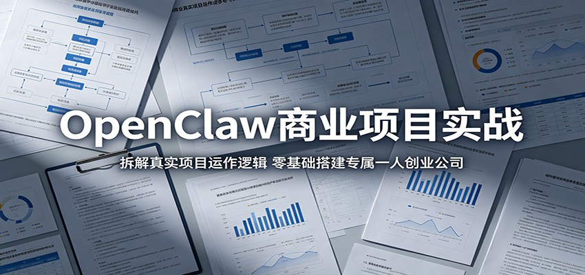 OpenClaw商业项目实战：拆解真实项目运作逻辑，零基础搭建专属一人创业公司-来聚吧