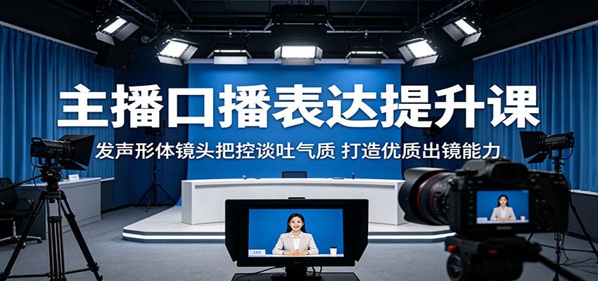 主播口播表达提升课:发声形体镜头把控谈吐气质,打造优质出镜能力-来聚吧
