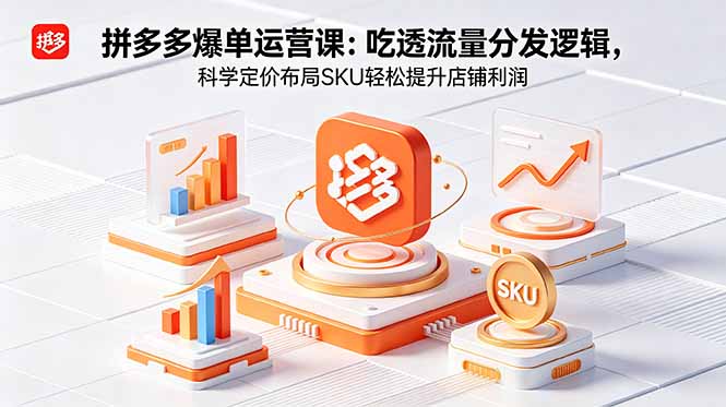 拼多多爆单运营实战课：吃透流量分发逻辑，科学定价布局SKU轻松提升店铺利润-来聚吧