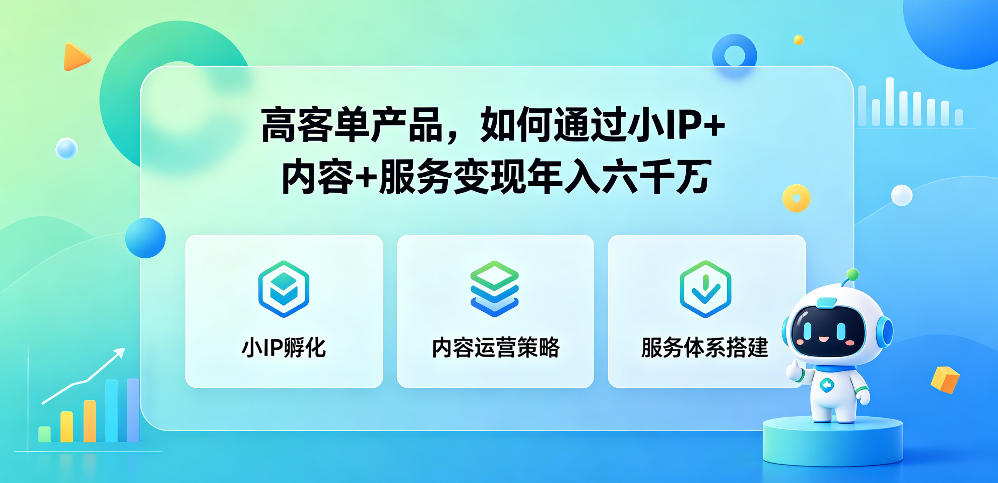 高客单产品,如何通过小IP+内容+服务变现年入六干W-来聚吧