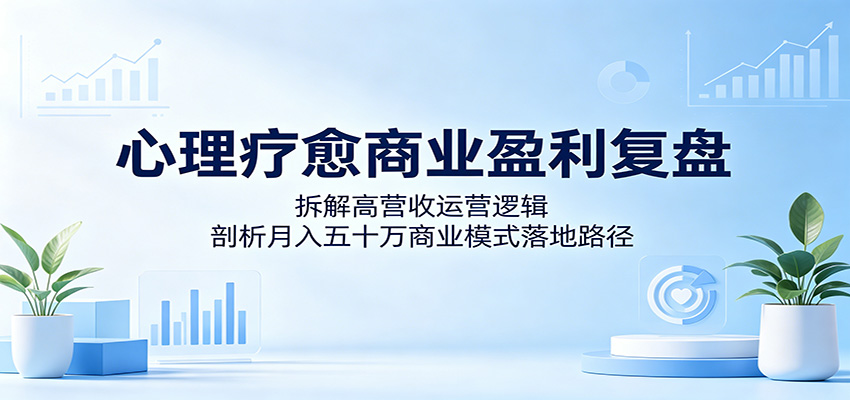 心理疗愈商业盈利复盘：拆解高营收运营逻辑，剖析月入五十万商业模式落地路径-来聚吧