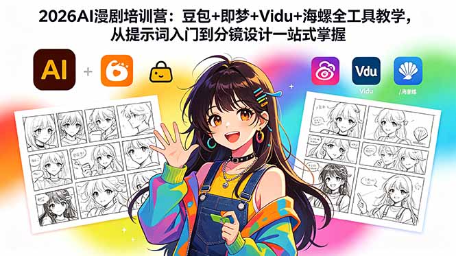 2026AI漫剧培训营:豆包+即梦+Vidu+海螺全工具教学,从提示词入门到分镜设计一站式掌握-来聚吧