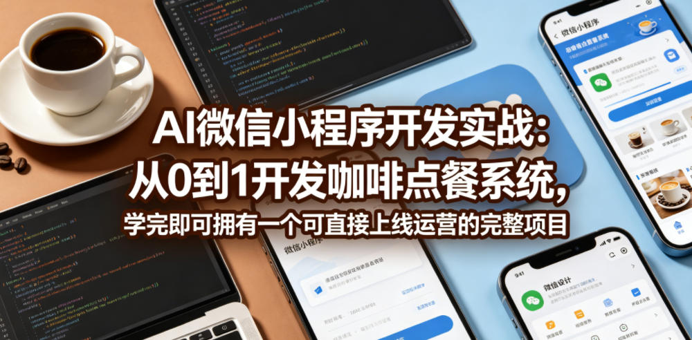 AI微信小程序开发实战:从0到1开发咖啡点餐系统,学完即可拥有一个可直接上线运营的完整项目-来聚吧
