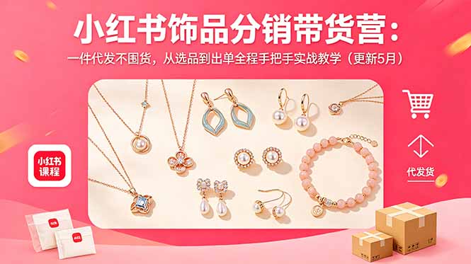 小红书饰品分销带货营：一件代发不囤货，从选品到出单全程手把手实战教学(更新5月-来聚吧