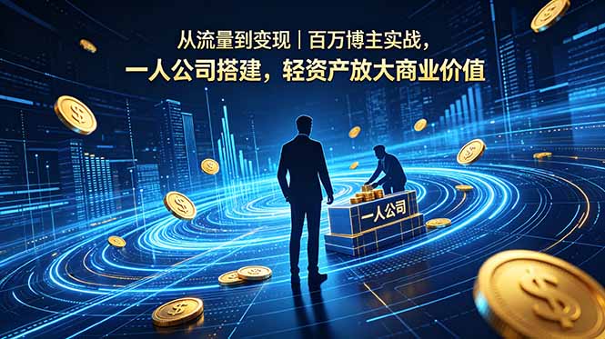 从流量到变现|百万博主实战,一人公司搭建,轻资产放大商业价值-来聚吧