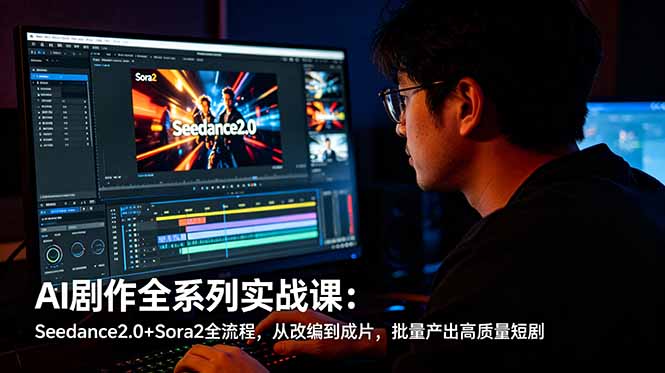 AI剧作全系列实战课:Seedance2.0+Sora2全流程,从改编到成片,批量产出高质量短剧-来聚吧