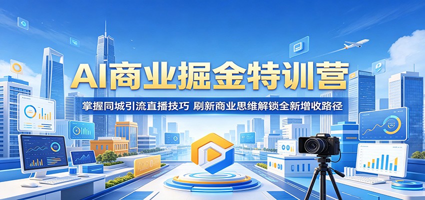AI商业掘金特训营：掌握同城引流直播技巧，刷新商业思维解锁全新增收路径-来聚吧
