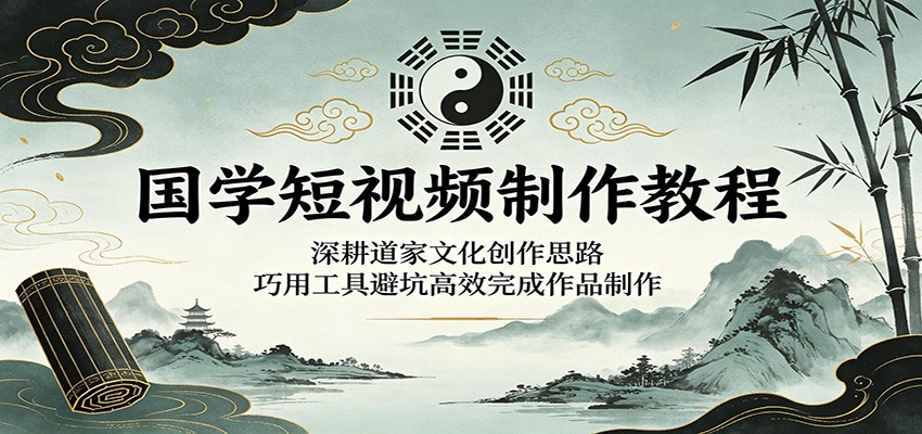 国学短视频制作教程:深耕道家文化创作思路,巧用工具避坑高效完成作品制作-来聚吧