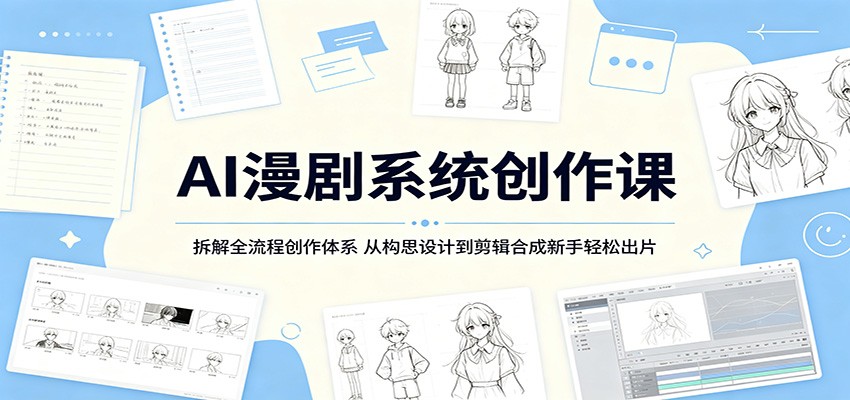 AI漫剧系统创作课：拆解全流程创作体系，从构思设计到剪辑合成新手轻松出片-来聚吧