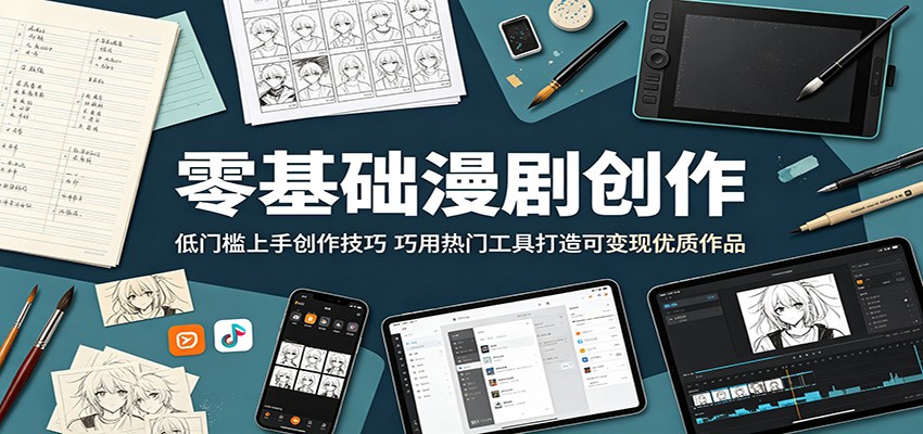 零基础漫剧创作：低门槛上手创作技巧，巧用热门工具打造可变现优质作品-来聚吧