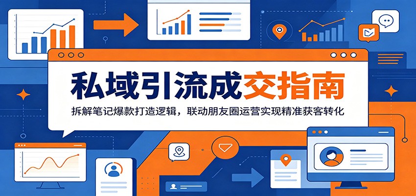 私域引流成交指南：拆解笔记爆款打造逻辑，联动朋友圈运营实现精准获客转化-来聚吧