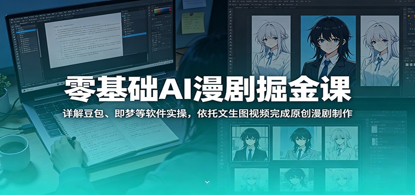 零基础AI漫剧掘金课:详解豆包、即梦等软件实操,依托文生图视频完成原创漫剧制作-来聚吧