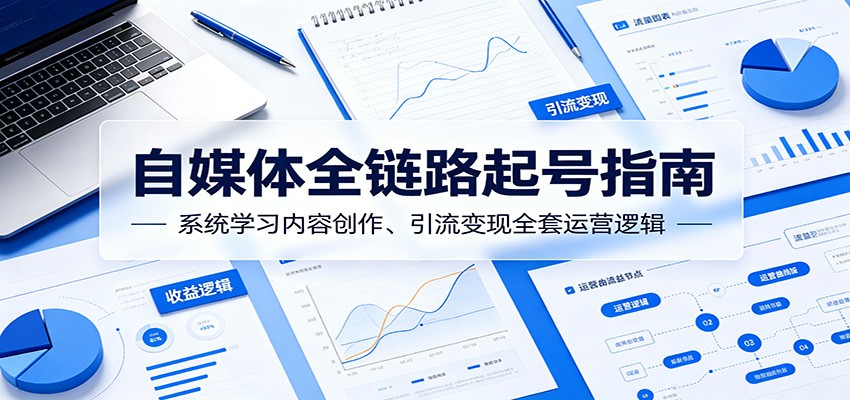 自媒体全链路起号指南:系统学习内容创作、引流变现全套运营逻辑-来聚吧