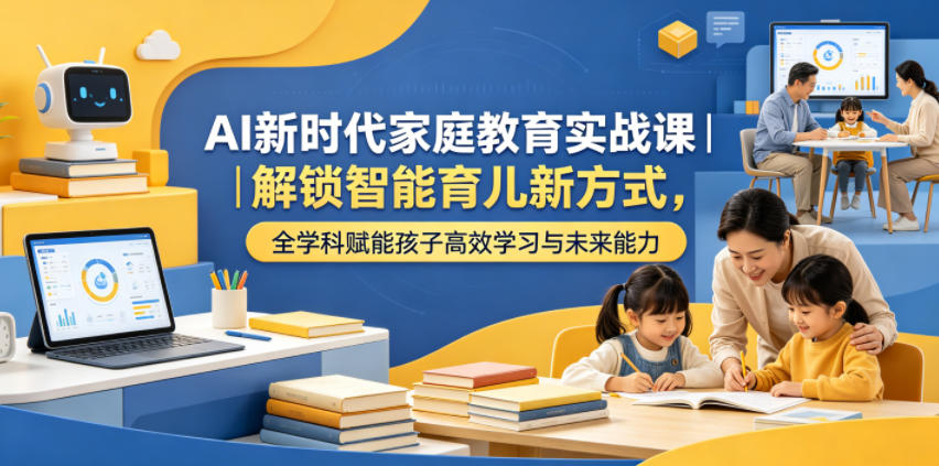 AI新时代家庭教育实战课｜解锁智能育儿新方式，全学科赋能孩子高效学习与未来能力-来聚吧