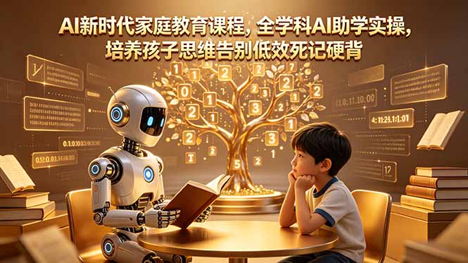 AI新时代家庭教育课程，全学科AI助学实操，培养孩子思维告别低效死记硬背-来聚吧