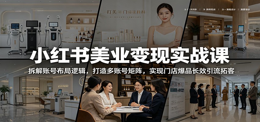 小红书美业变现实战课:拆解账号布局逻辑,打造多账号矩阵,实现门店爆品长效引流拓客-来聚吧