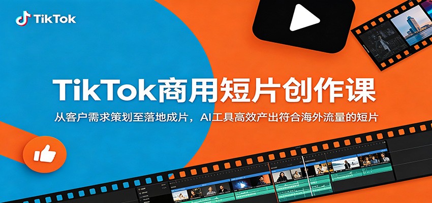 TikTok商用短片创作课:从客户需求策划至落地成片,AI工具高效产出符合海外流量的短片-来聚吧