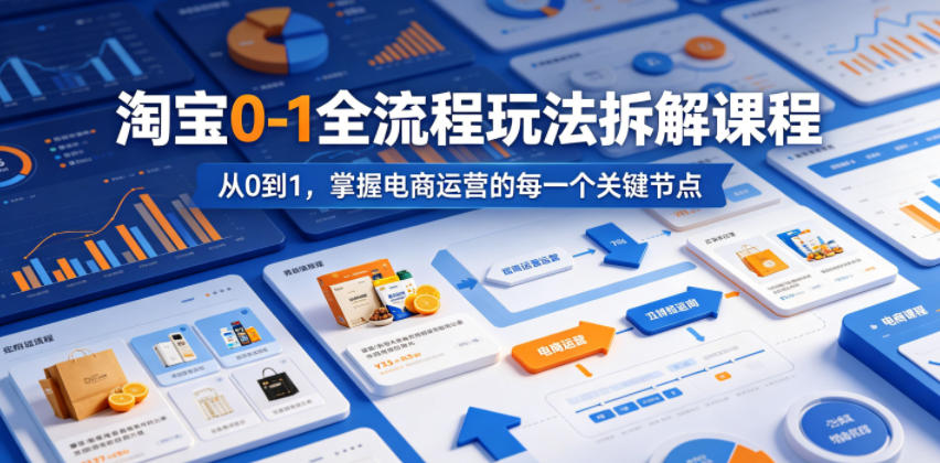 淘宝0-1全流程玩法拆解课程,从0到1,掌握电商运营的每一个关键节点-来聚吧