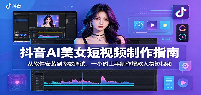 抖音AI美女短视频制作指南:从软件安装到参数调试,一小时上手制作爆款人物短视频-来聚吧