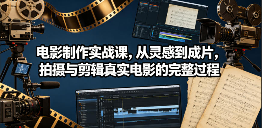 电影制作实战课，从灵感到成片，拍摄与剪辑真实电影的完整过程【原创双语字幕】-来聚吧