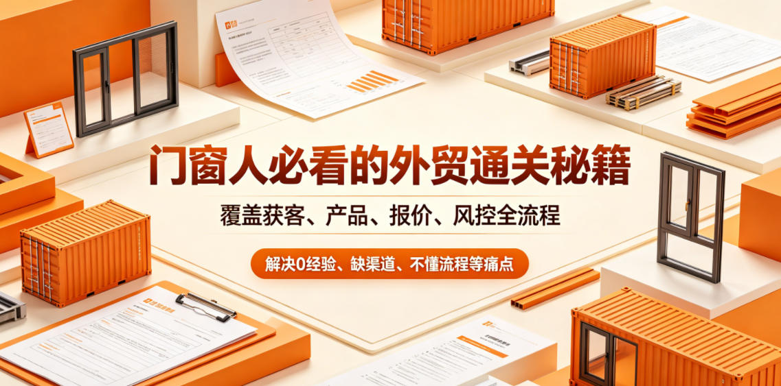 门窗人必看的外贸通关秘籍,块覆盖获客、产品、报价、风控全流程,解决0经验、缺渠道、不懂流程等痛点-来聚吧