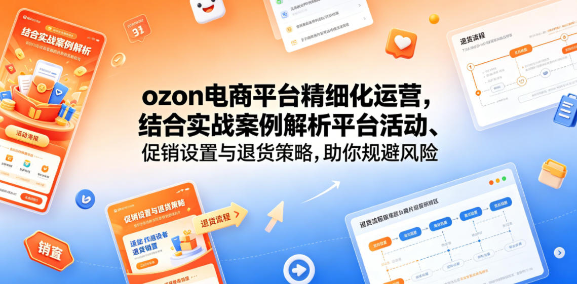 ozon电商平台精细化运营，结合实战案例解析平台活动、促销设置与退货策略，助你规避风险、提升销量-来聚吧