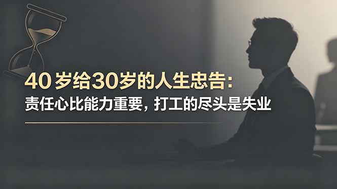 付费文章:40岁给30岁的人生忠告:责任心比能力重要,打工的尽头是失业-来聚吧
