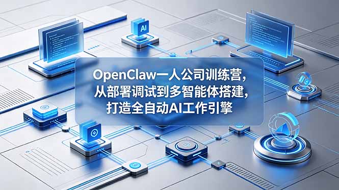 OpenClaw 一人公司训练营,从部署调试到多智能体搭建,打造全自动 AI 工作引擎-来聚吧